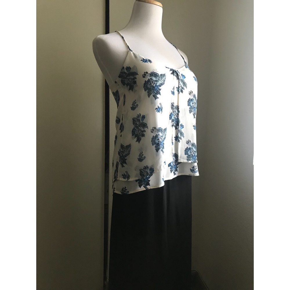 White & Blue Floral Cami